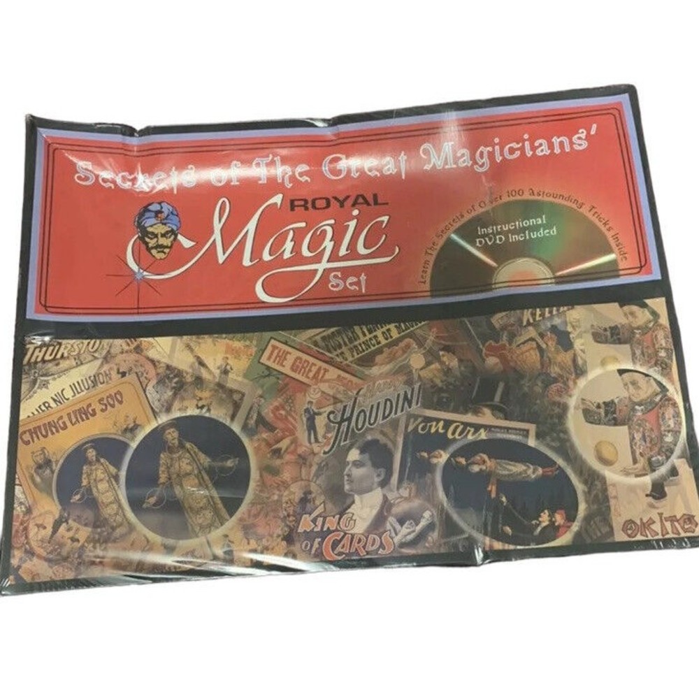 NEW Secrets of The Great Magicians Royal Magic Set w/ Instructional DVD, 8-Adult